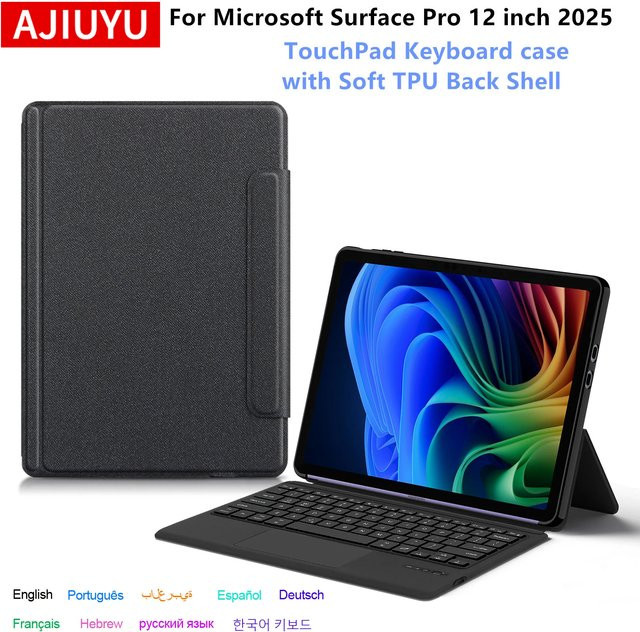Microsoft Smart Cover Folio Tastatur und Schutzhülle für Surface Pro 12, 12 Zoll, Schwarz - Bild 1