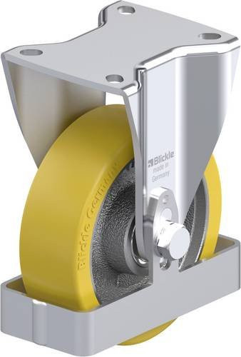 Blickle BH-GTH 125K-1-FS Stahlblech-Bockrolle aus verzinktem Stahl mit 125 mm Rad-Durchmesser und 550 kg Tragfähigkeit - Bild 1