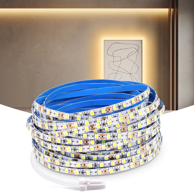 CHNAITEKE LED-Streifen flexibel mit 120 LEDs/m, DC12V SMD Lichtband für Schrank- und Hintergrundbeleuchtung, Breite: 5 mm - Bild 1