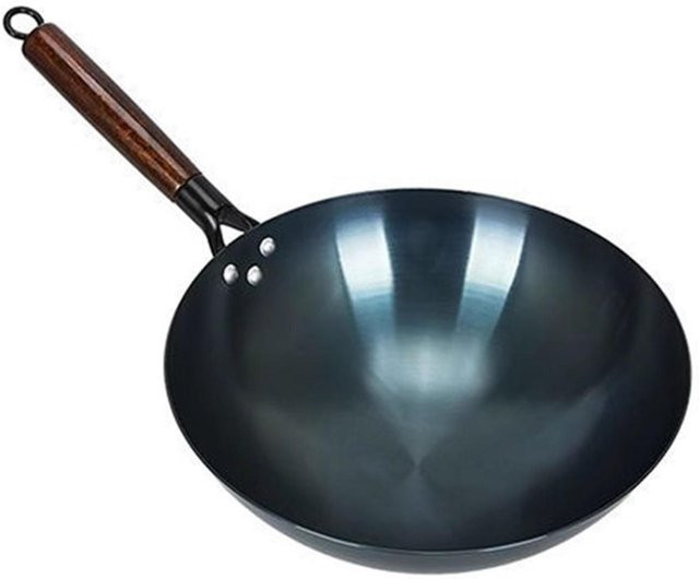 CosyHome Wok-Rührpfanne aus Carbonstahl, unbeschichtet, Schwarz, Durchmesser: 36 cm - Bild 1