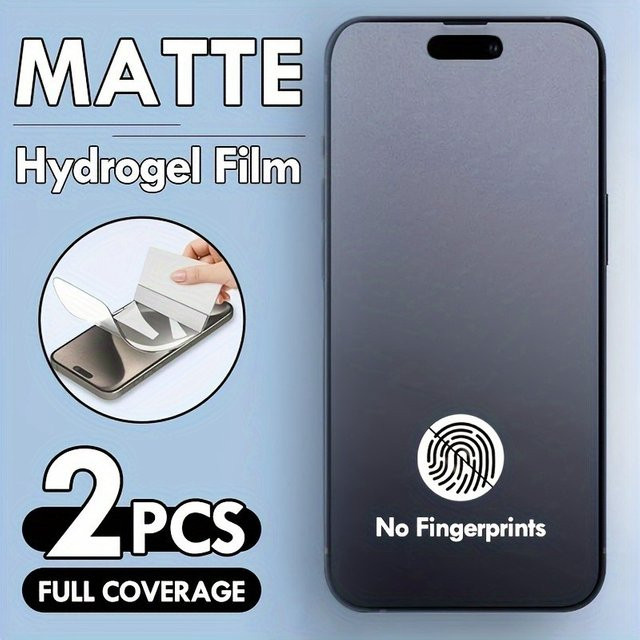 2 Stück ONEVAN matte Hydrogelfolie, kratzfest und explosionsgeschützt, transparent, passend für iPhone 16 15 14 13 12 11 XS XR Plus Pro Max - Bild 1