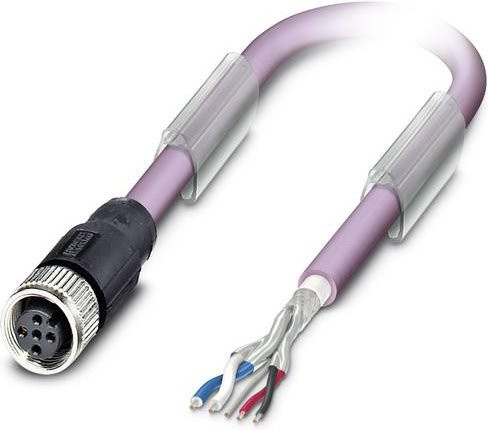 Phoenix Contact Sensor-Aktor-Datensteckverbinder M12 Buchse gerade, 5-polig, lila, 10,00 m - Bild 1
