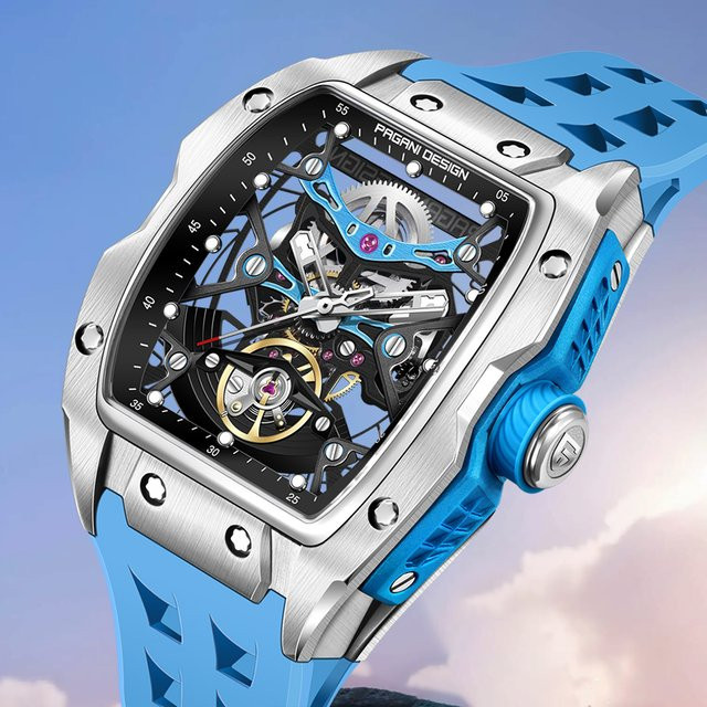 Pagani Design Armbanduhr, Automatik, Edelstahl, Saphirglas, Herren, Schwarz - Bild 1