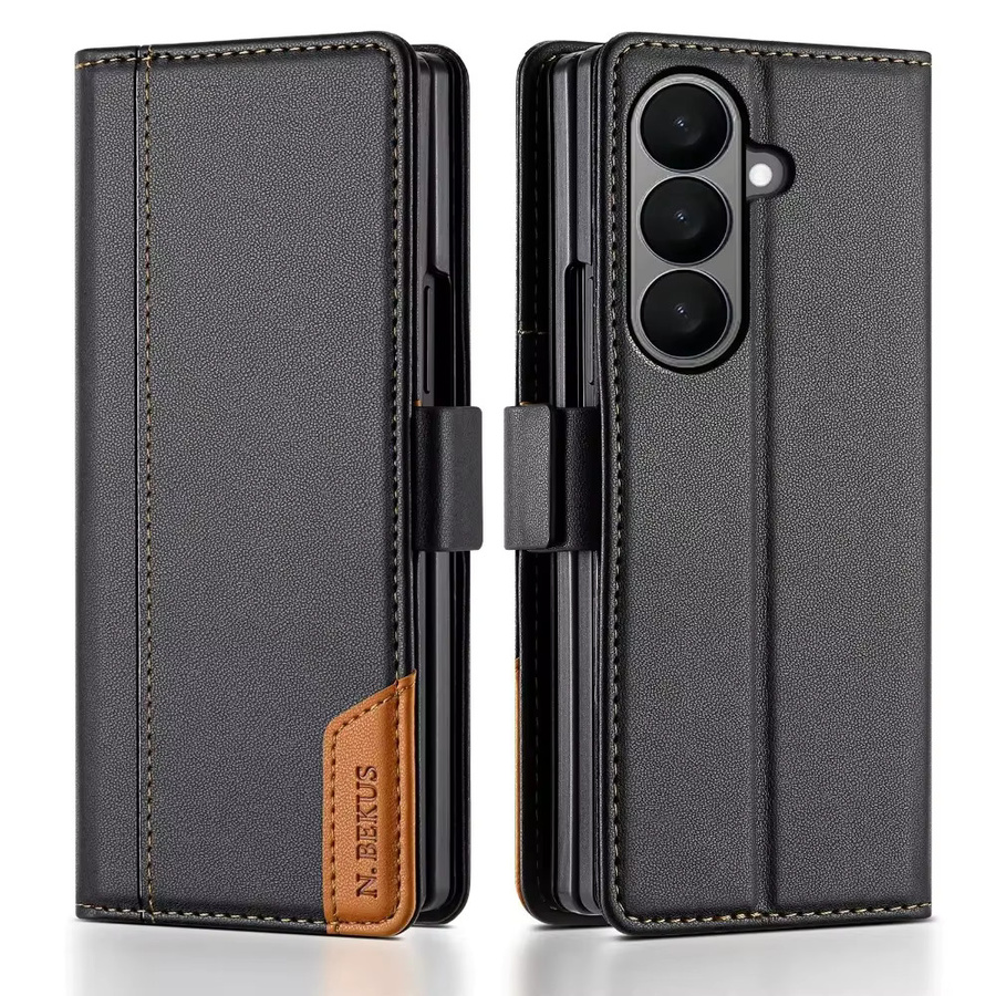 RFID-Schutz Flip-Handyhülle mit Kartensteckplatz für Samsung Galaxy Z Fold 7, 6, 5, 4, 3 5G in Schwarz - Bild 7