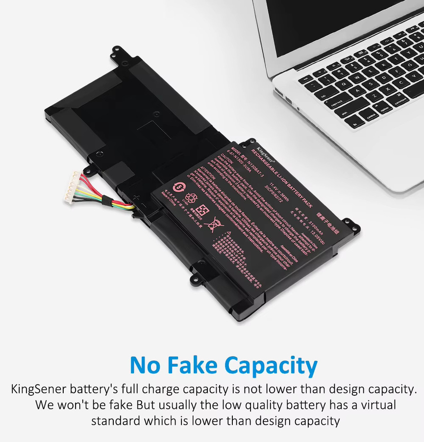 KingSener Akku N130BAT-3 für CLEVO Notebooks, 11,4 V, 36 Wh, Schwarz - Bild 2
