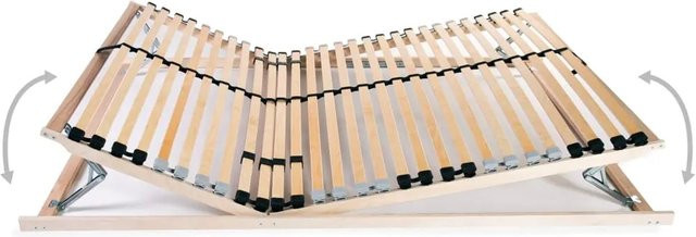 vidaXL Lattenrost aus Buchenholz und Birkenholz mit 28 Latten und 7 Zonen, Braun, B/T: 140 x 200 cm - Bild 1