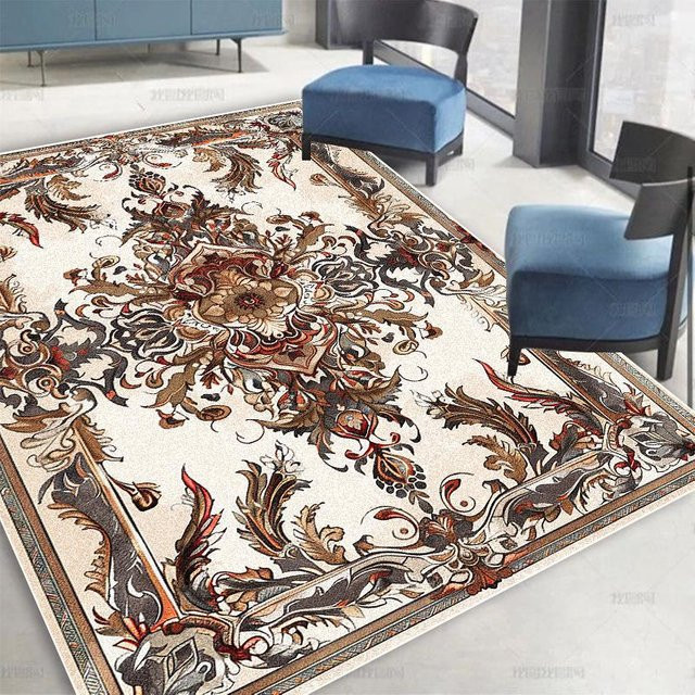 JGJG Teppich im nordischen Stil mit floralem Design, weich und waschbar, Mehrfarbig, B/T: 120 x 160 cm - Bild 1