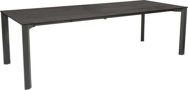 Stern Ausziehtisch Penta Aluminium in Graphit mit Silverstar Smoky Tischplatte und Nivelliersystem B/T: 200 bis 250 x 100 cm - Bild 1