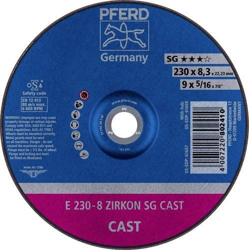 PFERD Schruppscheibe ZIRKON SGP CAST für Guss, Grau, Durchmesser: 230 mm, Bohrungs-Ø: 22,23 mm - Bild 1