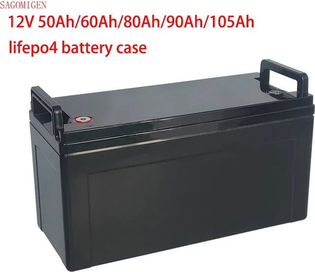 SAGOMIGEN LiFePO4 Batterie-Aufbewahrungsbox für Solarzellen, Caravan und Yacht, wasserdichtes Kunststoffgehäuse, Farbe: Schwarz - Bild 1