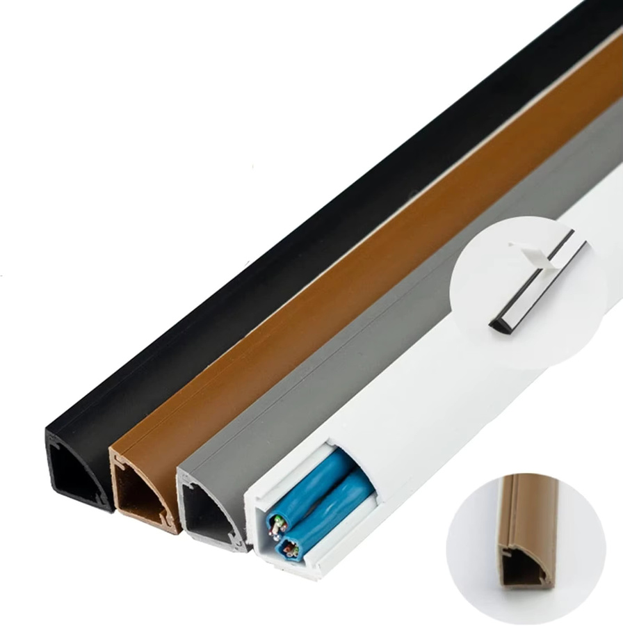V-förmiger Kabelkanal aus PVC in Weiß, 50 cm Kabelabdeckung für TV-Kabel und Kabelmanagement-System - Bild 2