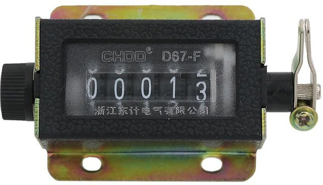 Mechanischer 5-stelliger Handklick-Zähler D67-F von LCAuto parts, Schwarz, Bereich 0-99999 - Bild 1