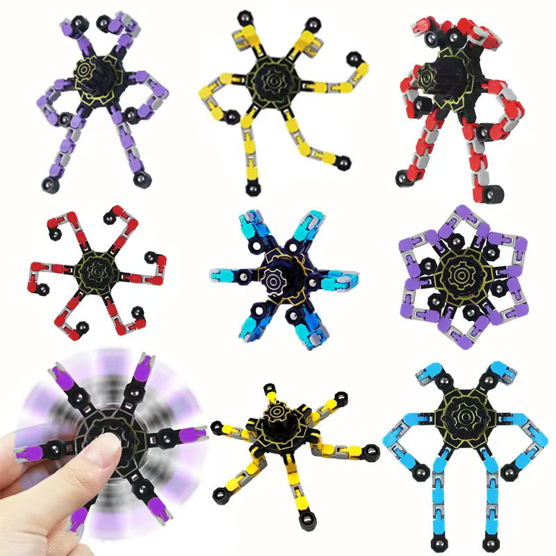 Mitty Finger Spinner Spielzeug zur Stressbewältigung in Gelb und Multicolour für Kinder und Erwachsene - Bild 3