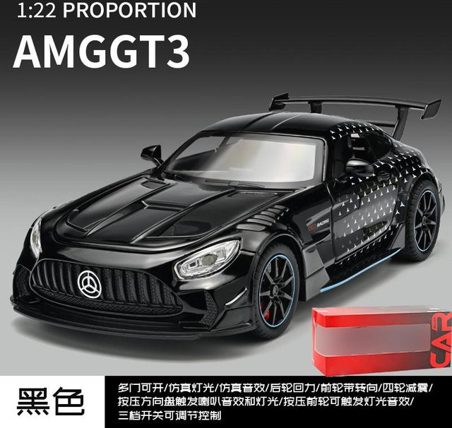 Linyi toy car Mercedes Benz Amg Gt3 Circuit Rennwagen, Modellauto, Metall, 1:22, ab 14 Jahren - Bild 1