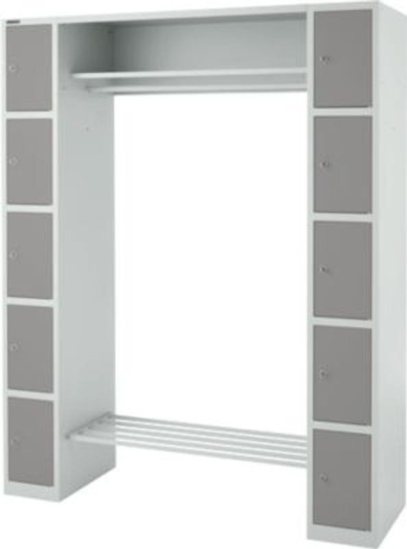 Schäfer Shop Select Schließfachgarderobe mit Hutablage und Kleiderstange, lichtgrau/platingrau, B: 156,5 cm, T: 50,0 cm, H: 195,0 cm - Bild 2