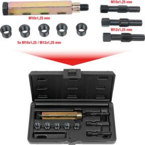 KS Tools THREADfix Reparatur-Satz für Glühkerzen M10x1,25, 9-teilig, Silber - Bild 1