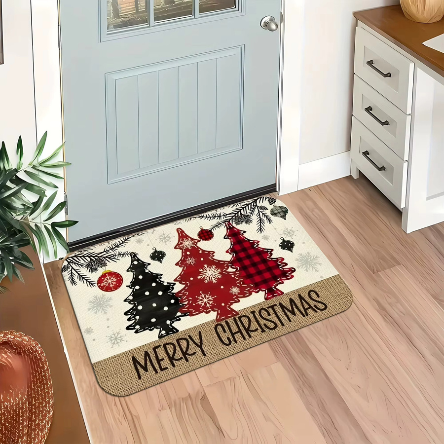 VIKAMA Weihnachts-Bodenmatte mit verschiedenen Mustern, rutschfest, Mehrfarbig, B/T: 60 x 40 cm - Bild 3