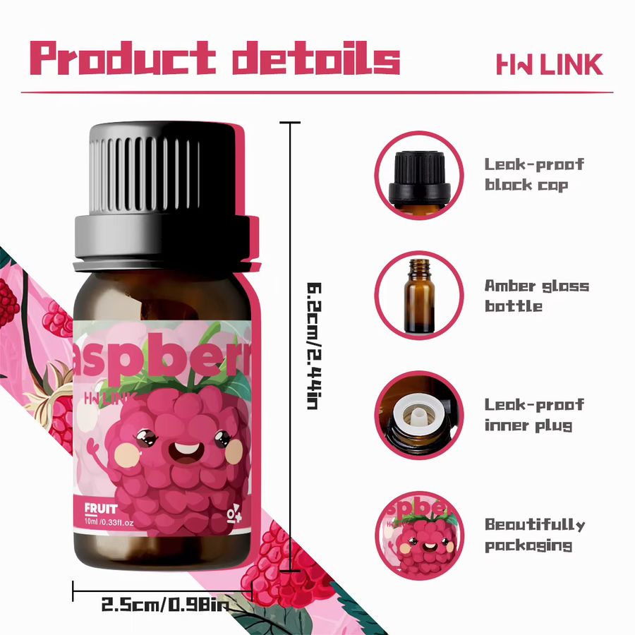 HWLINK Ätherisches Himbeeröl, 10 ml süßer Duft für Diffusoren und die Hautpflege - Bild 4