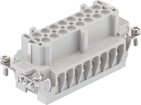 HARTING Stifteinsatz 09330162791 mit 16 Schrauben in Grau aus Kunststoff - Bild 1