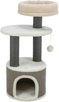 Trixie Kratzbaum Marco mit Höhle, integriertem Spielzeug und Sisal-Elementen in Beige, Grau oder Weiß - Bild 1