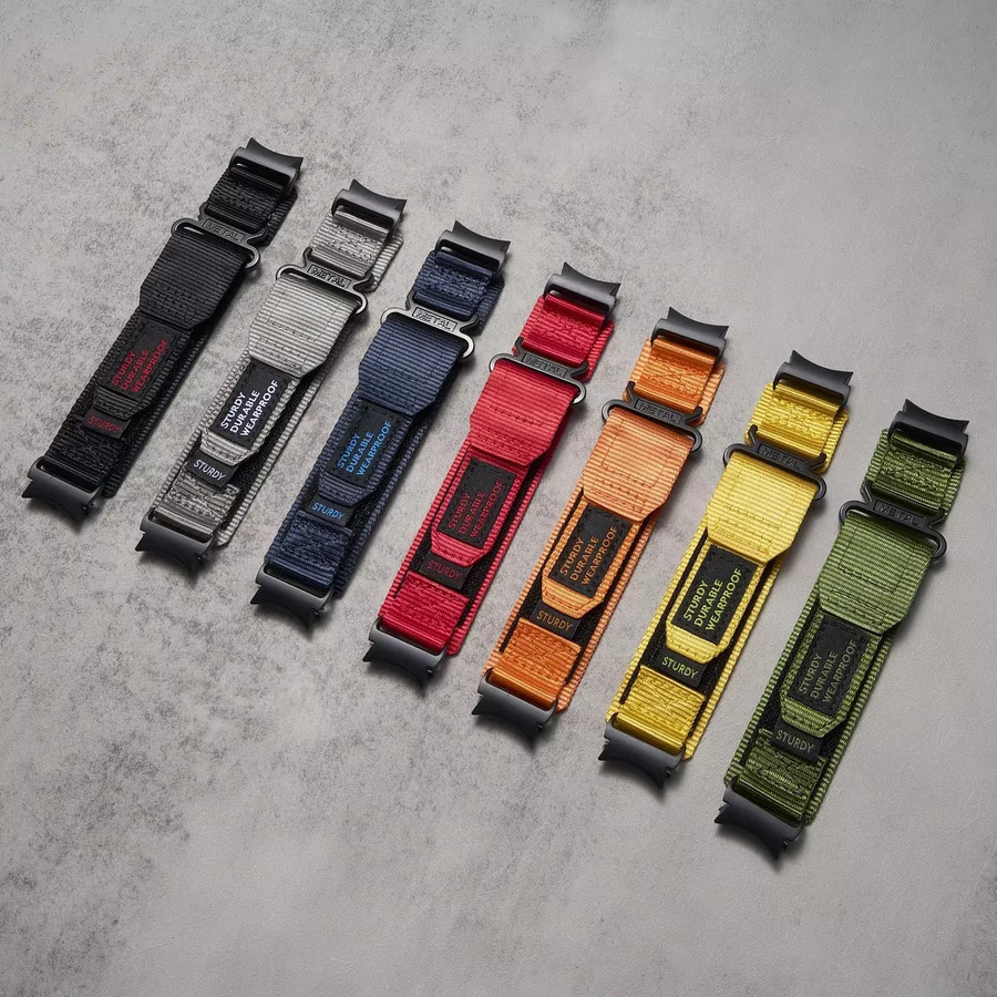 OAKCHARM Nylonarmband für Samsung Galaxy Watch 7 6 5 4 Classic Pro in Gelb - Bild 1