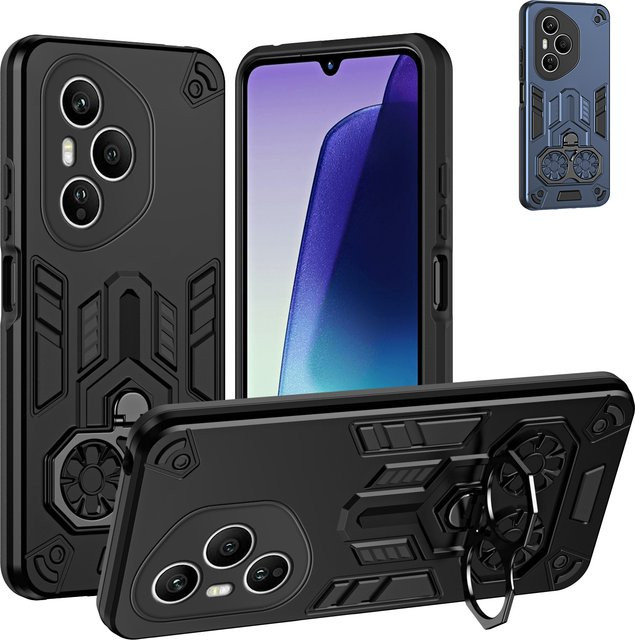Stoßfeste Schutzhülle für Honor 300 400 Pro Lite X9C Magic 7 Lite X9C SMART 300 400 mit Metallring in Schwarz - Bild 1