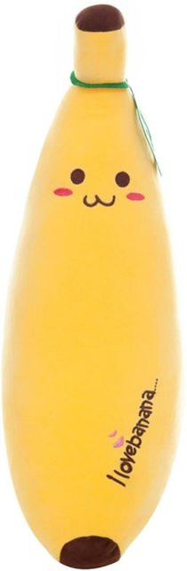 Gelbes Bananenkissen aus Plüsch als superweiches Obst-Kuscheltier für Kinder, Breite: 35 cm - Bild 1