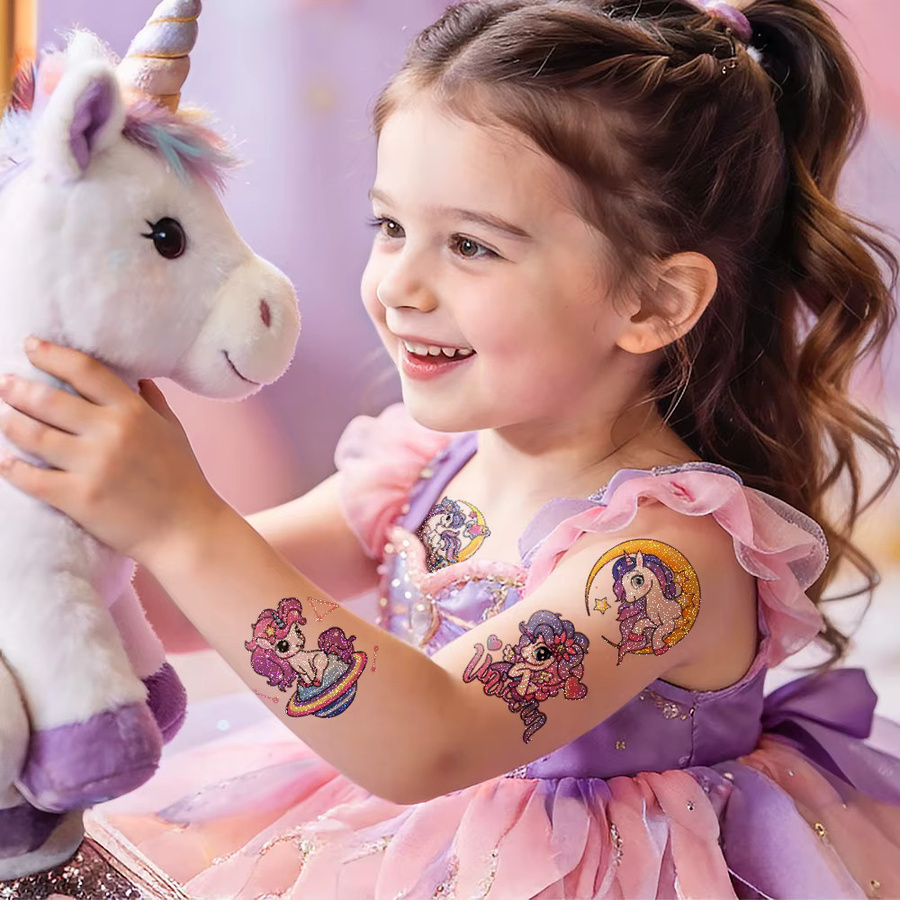 ROCOOART Einhorn Temporäre Tattoo-Aufkleber, Regenbogen-Pferdemuster - Bild 5
