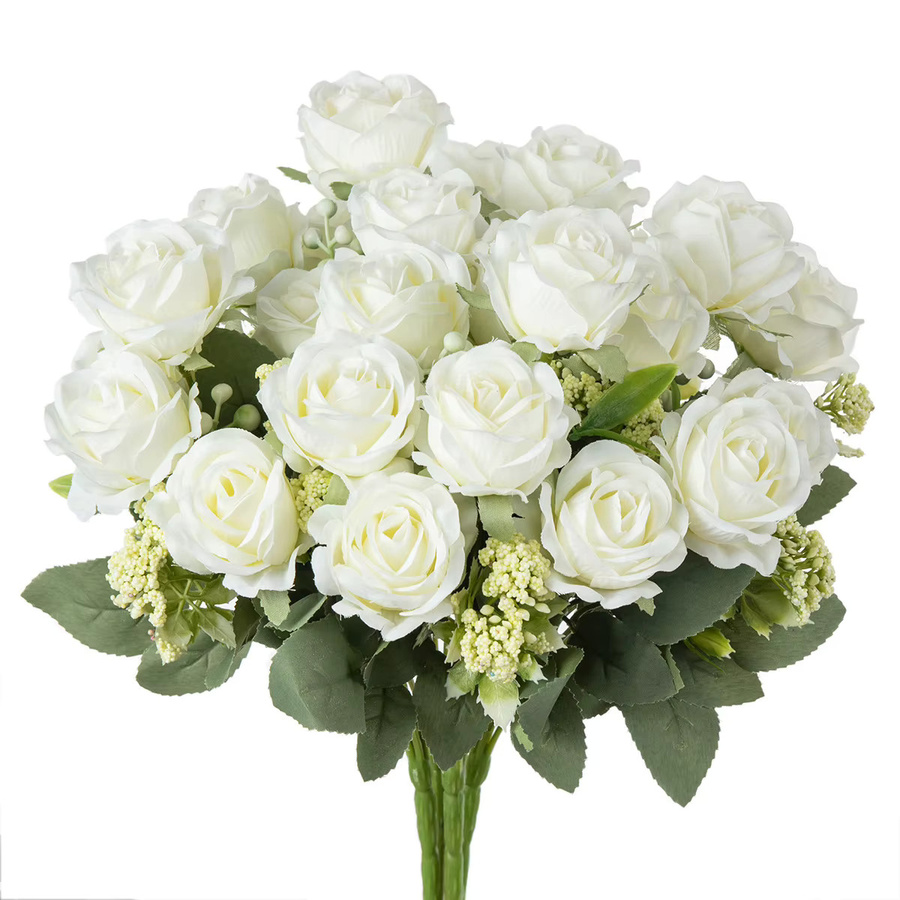 Yusheng Künstliche Seidenrosen Bouquet für Tischdekoration und Hochzeiten - Bild 2