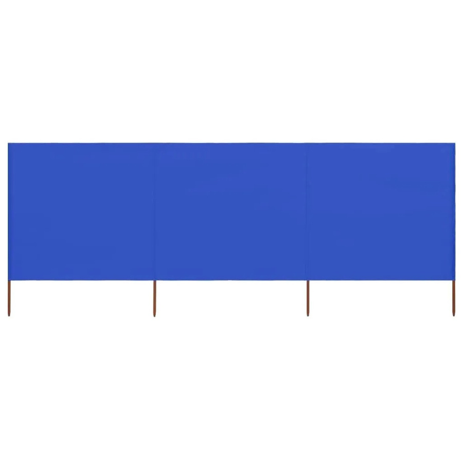 vidaXL 3-teiliges Windschutzgewebe aus Polyester in Blau, Breite: 400 cm, Höhe: 80 cm - Bild 2