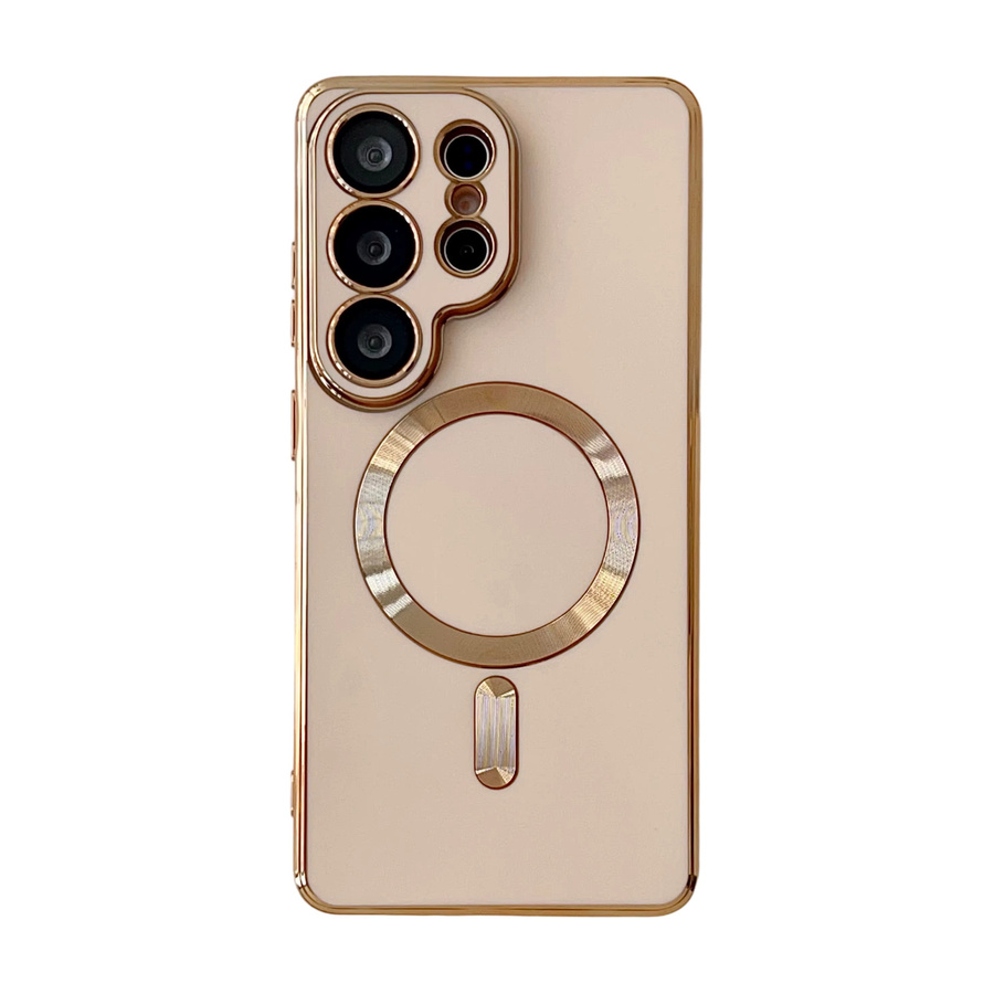 Magnetische kabellose Ladehülle für Samsung Galaxy S26 S25 S24 S23 S22 S21 Ultra Plus MagSafe TPU Soft Cover in Pink Gold - Bild 2