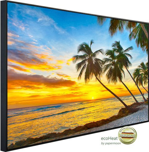 papermoon EcoHeat Infrarotheizung Barbados Palm Beach mit Matt-Effekt in Bunt, App-Steuerung und Überhitzungsschutz - Bild 1