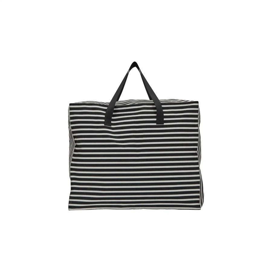 House Doctor Aufbewahrungstasche Leaf in Schwarz und Gebrochenweiß, B: 48 cm, H: 58 cm - Bild 1