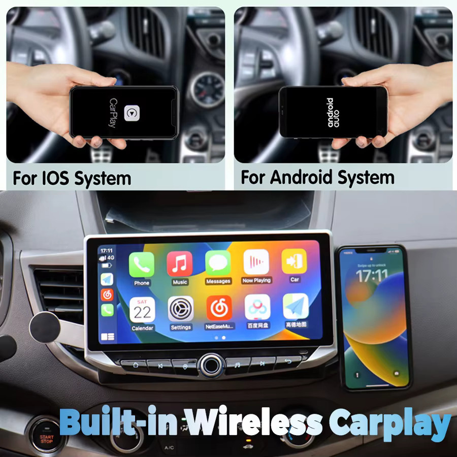 NAVIRIDER Android Multimedia Player mit 10,88 Zoll Display für Ford Transit (2013-2018), Wireless CarPlay, Bluetooth und GPS, Schwarz - Bild 4