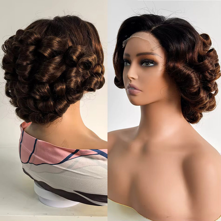 fraisbelle Perücke, 100% Echthaar, lockig, 5x5 HD-Spitzenverschluss, 250% Dichte, Unisex - Bild 4