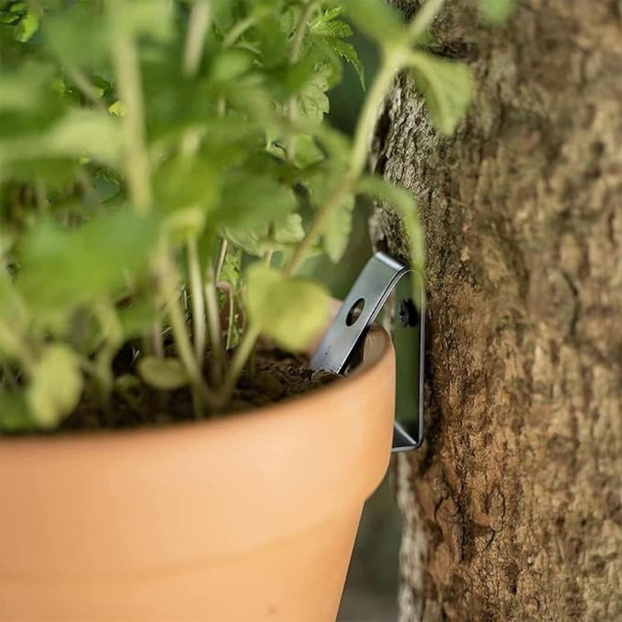 sweetyhome Blumentopf-Clips aus Eisen in Schwarz, 12 Stück Wandhaken für Terrakotta-Töpfe zur Wandmontage - Bild 2