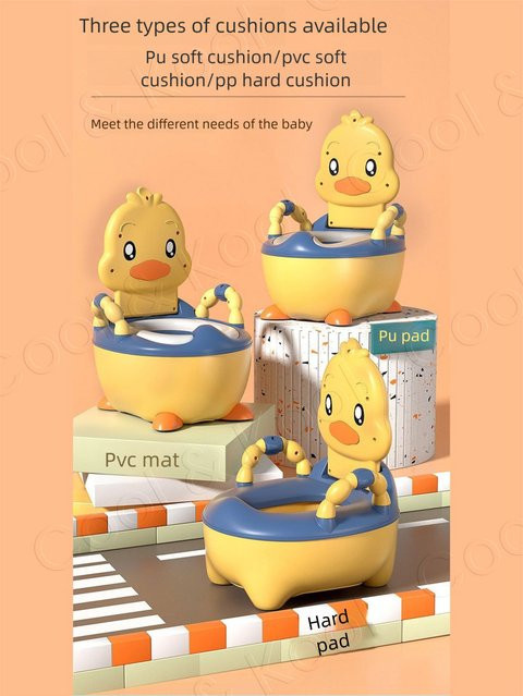 Kisslanding Töpfchentrainer für Kinder mit ergonomischem Sitz und weichem Polster in Pink oder Gelb - Bild 1