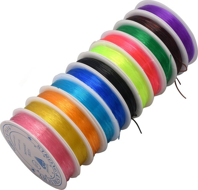 Kristallschnur elastisch, 0,8 mm, 10 Meter, 12 Farben - Bild 1