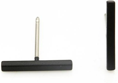 Ohrstecker T-Bar Punk, Messing, schwarz, Damen - Bild 1