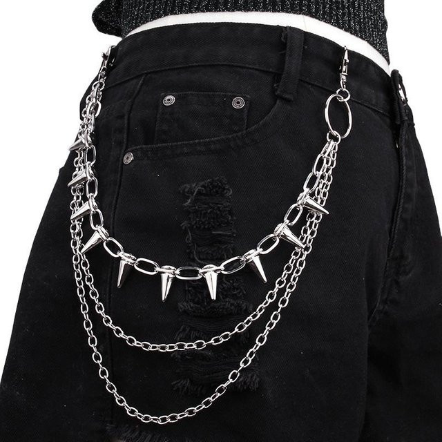 YIRAN Hosenkette, Zinklegierung, Silber, Unisex - Bild 1