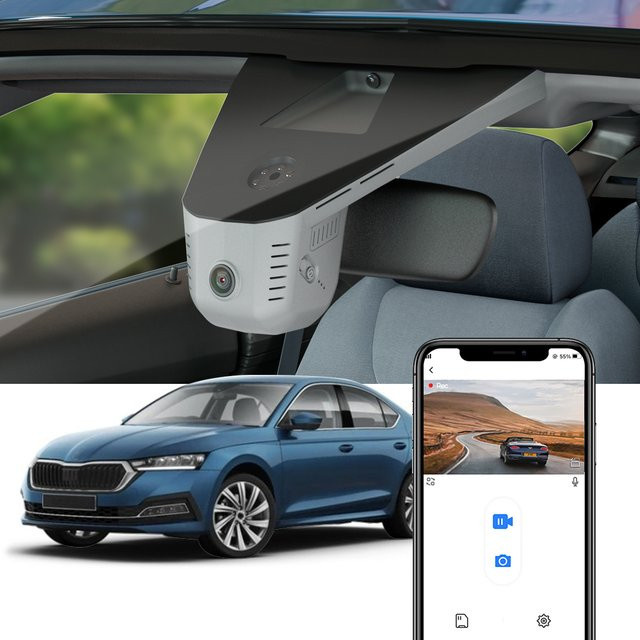 FITCAMX 4K Dashcam mit WLAN-Verbindung im OEM-Design für Skoda Octavia 4 IV (2020-2025) und Skoda Octavia MK4.5 (2025-2026) - Bild 1