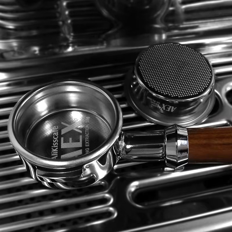 CafeGaGa Espresso-Kaffeefilterkorb aus Edelstahl in Silber, 58,5 mm Durchmesser, für 18–22 g Präzisions-Siebträger mit Puck-Screen - Bild 4