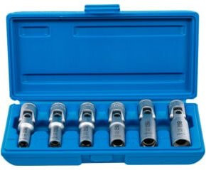BGS Universal Glühkerzen-Gelenkschlüssel-Satz 2990 aus Chrom-Vanadium mit 3/8 Zoll Innenvierkant, 6-teilig, SW 8 - 16 mm - Bild 1