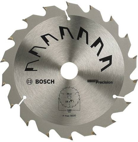 Bosch Precision Hartmetall Kreissägeblatt Silber Durchmesser: 160 mm, Bohrung: 20 mm, 18 Zähne - Bild 1