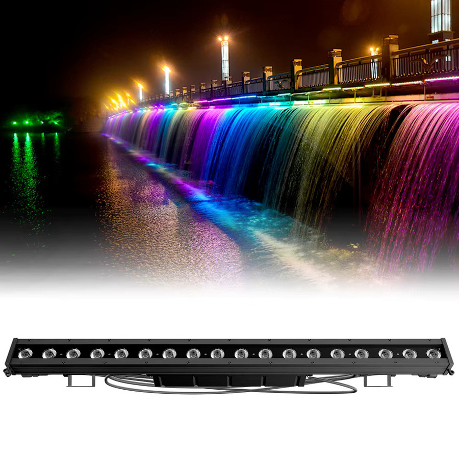 SHEHDS LED 6in1 Wash Wall Light RGBWA+UV, IP65 wasserdicht, Schwarz, 18x10W für Theater, DJ und Konzerte - Bild 2
