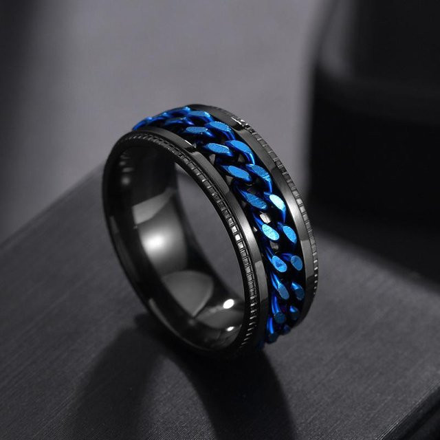 Spinner Ring Edelstahl, Schwarz, Herren - Bild 1