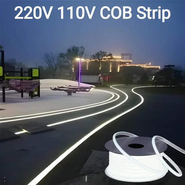 Gyarfas COB LED Streifen Licht aus reinem Silikon Gel, wasserdicht, weiß, 288 LEDs/m, für Garten und Außenbereich - Bild 1