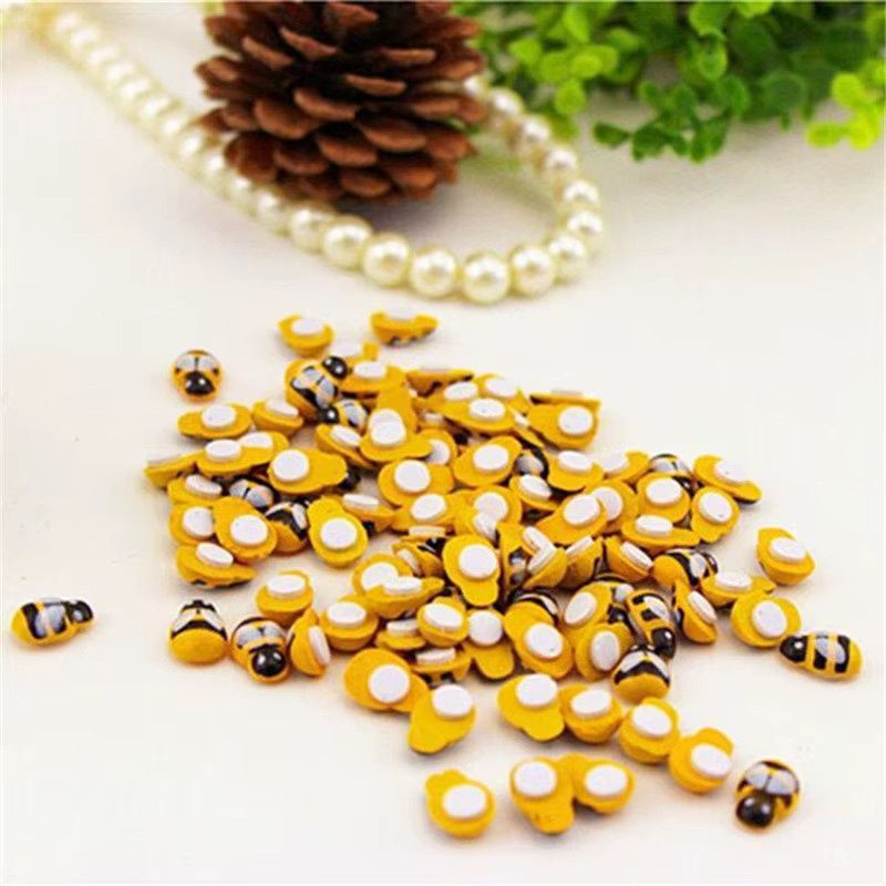 Mini Bienen aus Holz für DIY Scrapbooking und Dekoration, Gelb gestreift, 50 Stück - Bild 2
