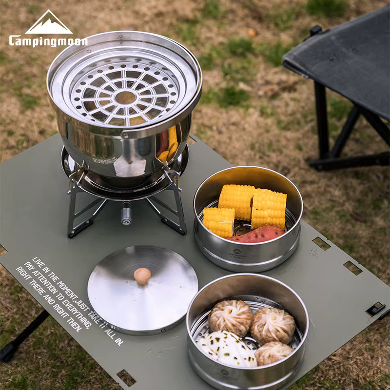 CAMPINGMOON S363-DT Mittelgroße Dampfgarerbasis aus Edelstahl 304 in Silber für Camping und Zuhause - Bild 3