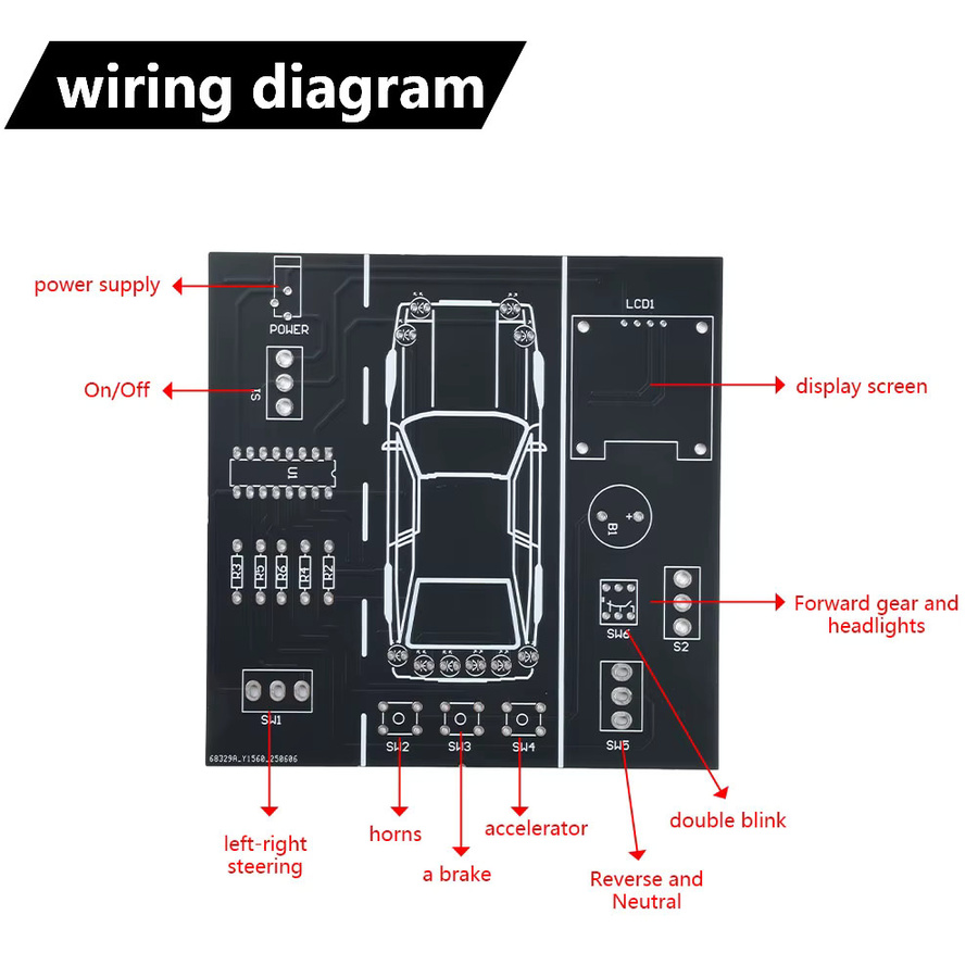 Gaqqee Auto-Fahrsimulator-Set, DIY-Elektronik-Lötübungsset - Bild 3
